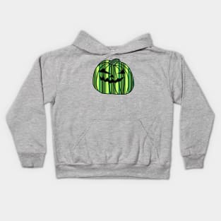 Green Stripes Halloween Horror Pumpkin Kids Hoodie